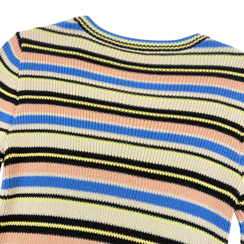 VALENTINO multicolour striped knitted cotton jumper