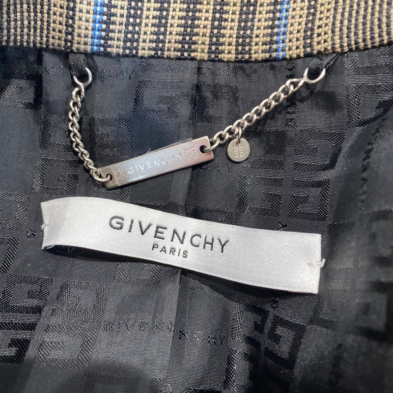 GIVENCHY grey and blue checked double-breasted jacket
