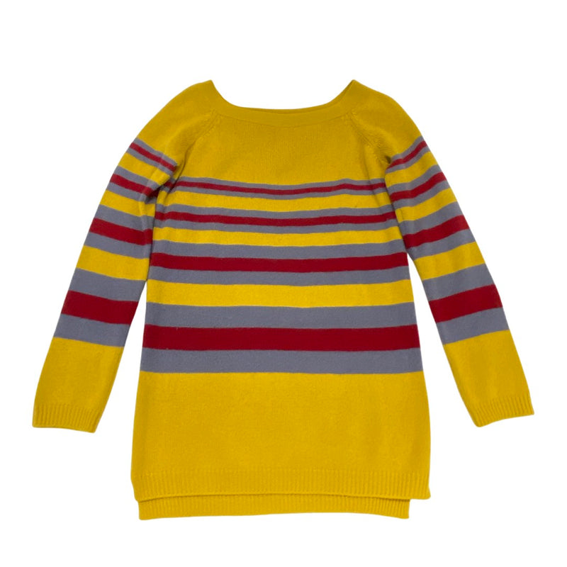 pre-owned VALENTINO yellow striped cashmere jumper