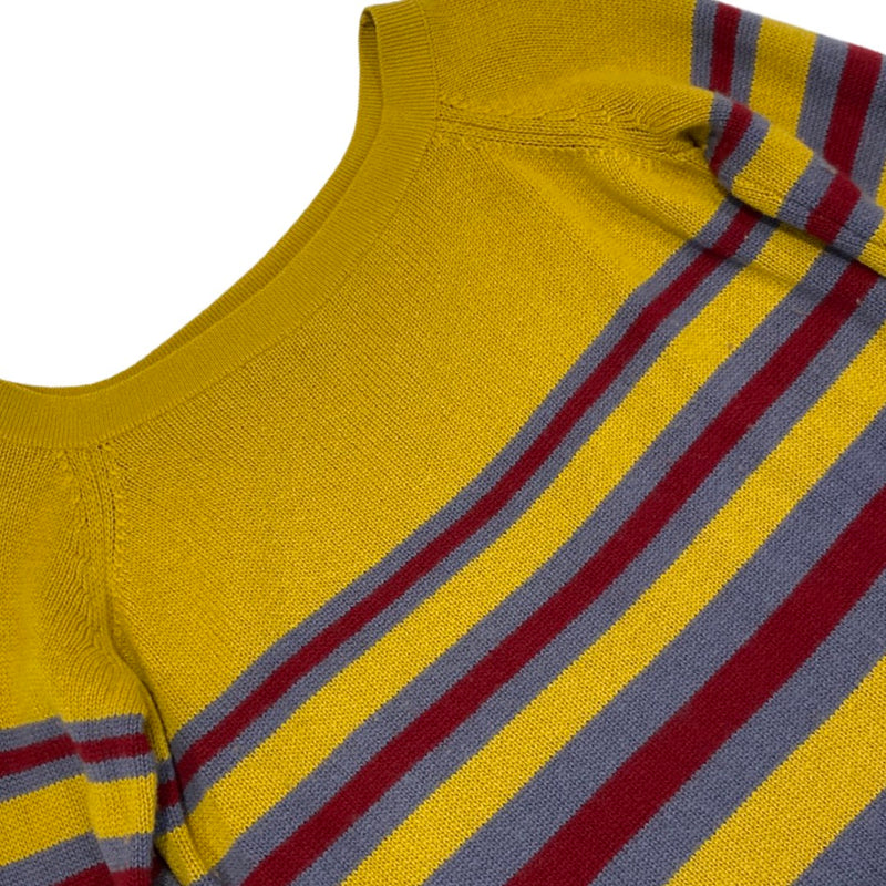 second-hand VALENTINO yellow striped cashmere jumper