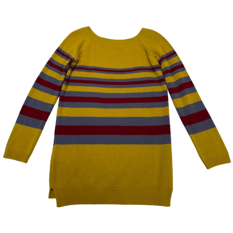 pre-loved VALENTINO yellow striped cashmere jumper