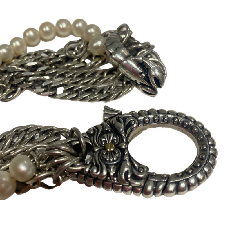 STEPHEN WEBSTER grey Crayfish silver and pearl bracelet