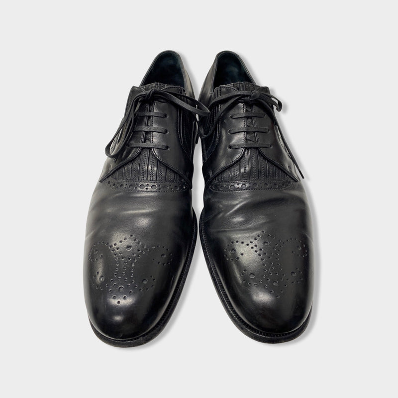 DOLCE&GABBANA black leather Derby shoes