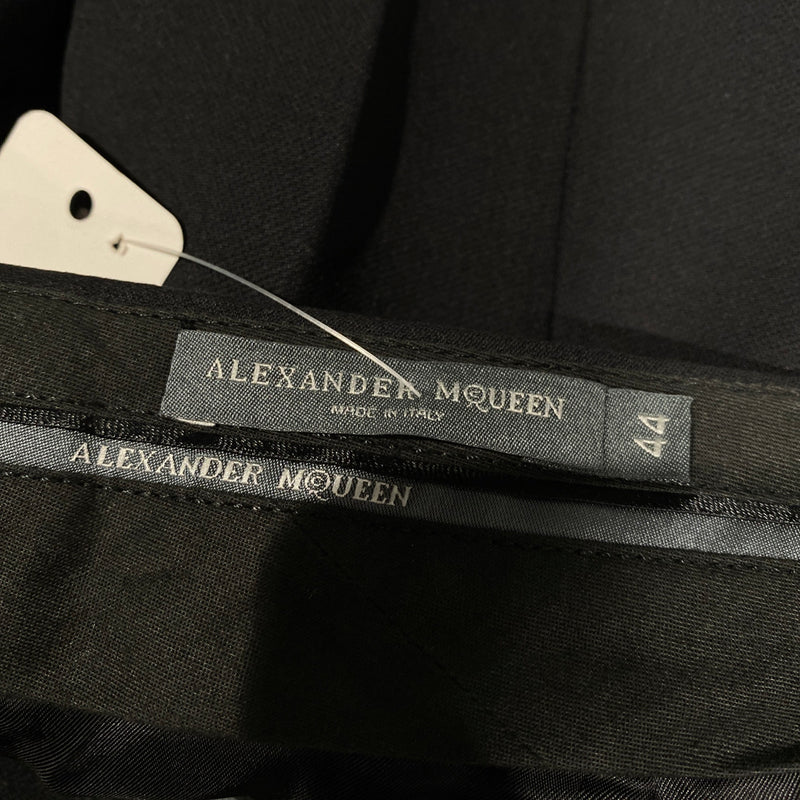 Alexander Mcqueen black woolen trousers with embroidery