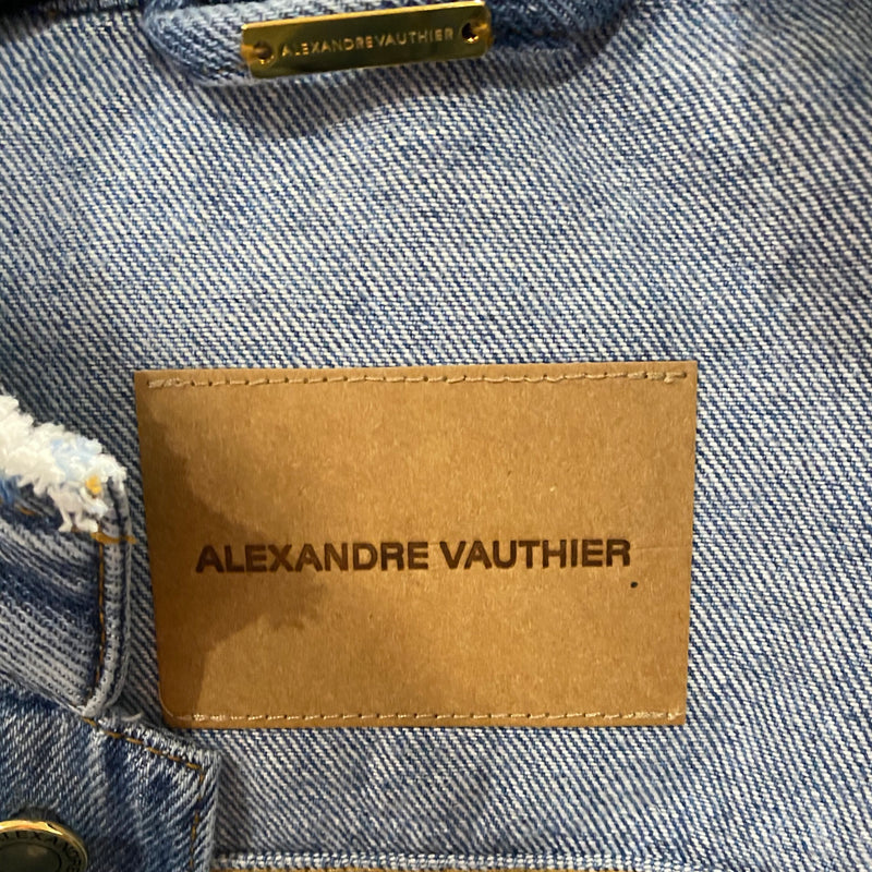 Alexandre Vauthier denim jacket with crystals