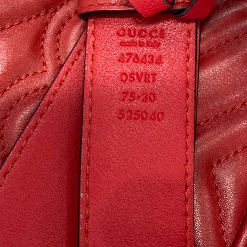 GUCCI red leather belted camera bag