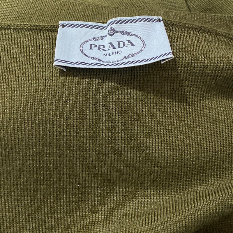 PRADA khaki cashmere and silk cardigan