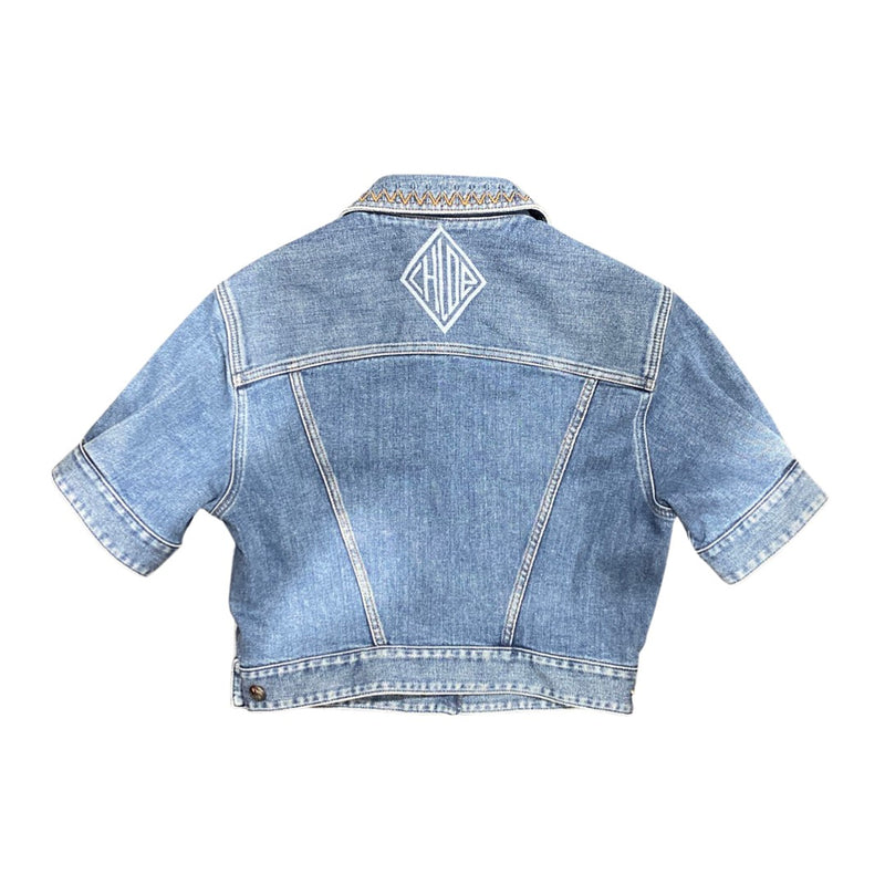 pre-loved CHLOE blue denim short sleeve jacket | Size FR36