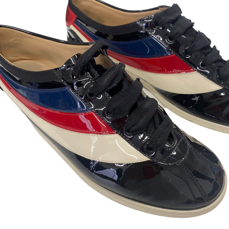 GUCCI Falacer patent leather trainers
