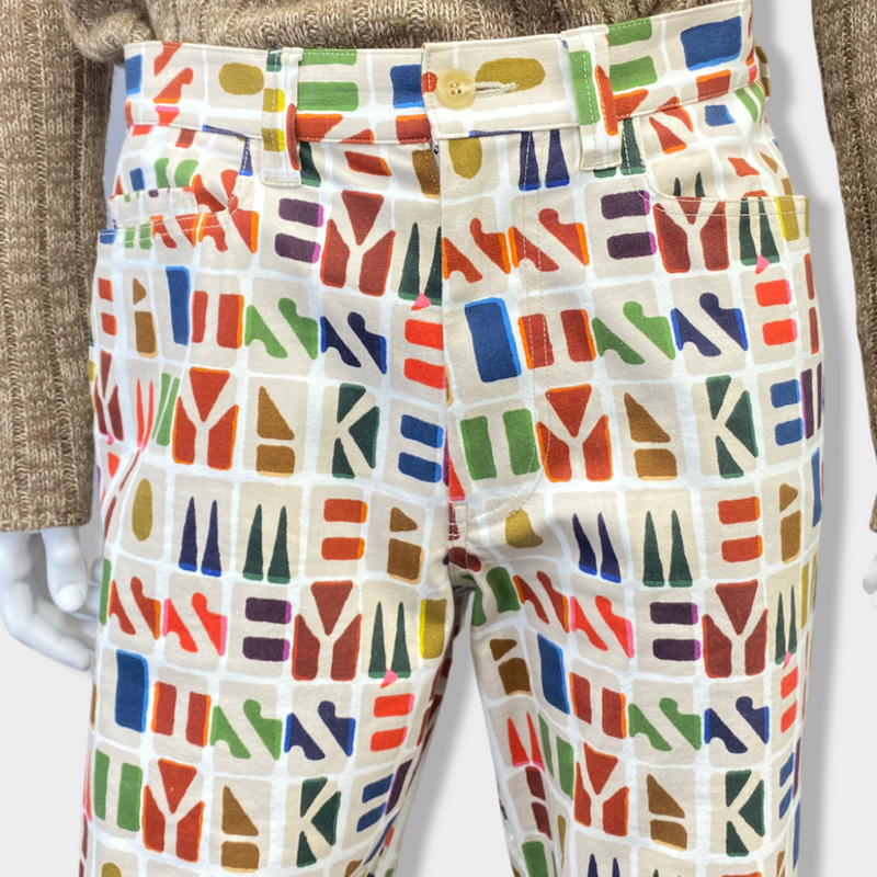 pre-owned ISSEY MIYAKE multicolour denim trousers | Size 3
