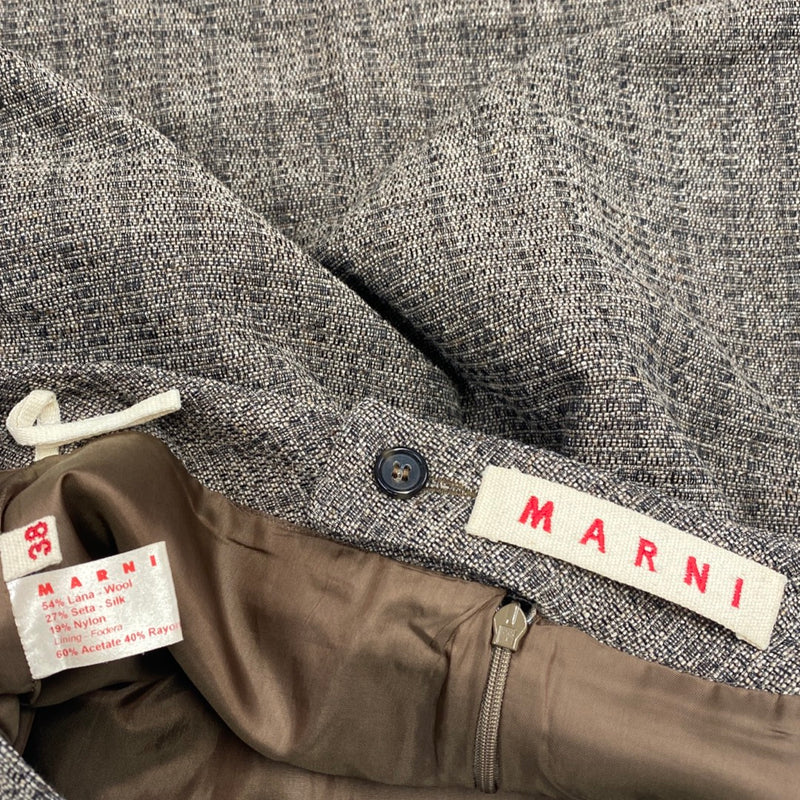 MARNI brown woolen skirt