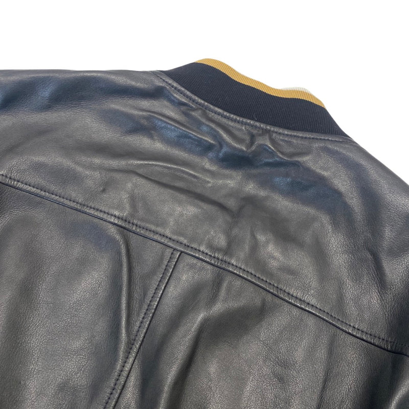 ROBERTO CAVALLI logo black leather jacket