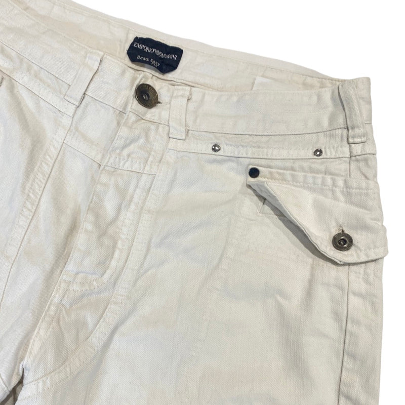 EMPORIO ARMANI white denim shorts | Size 46