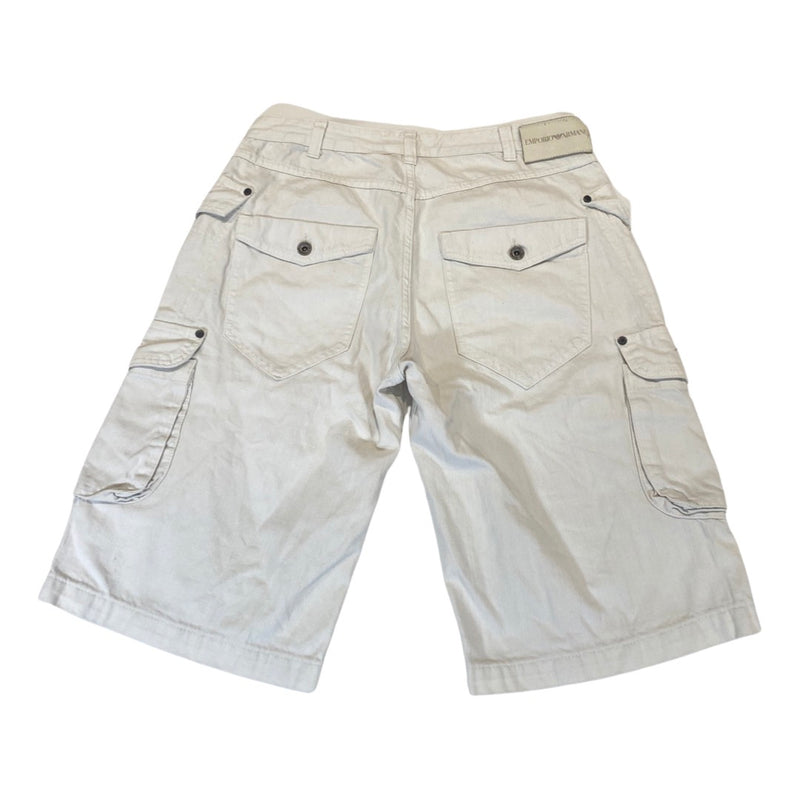 second-hand EMPORIO ARMANI white denim shorts | Size 46