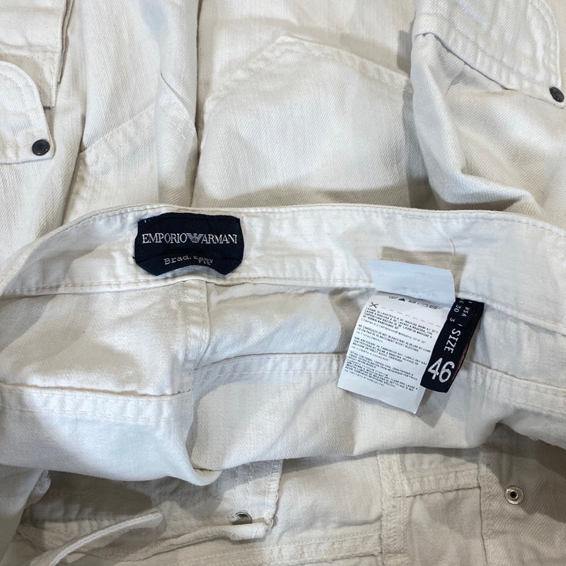 EMPORIO ARMANI white denim shorts | Size 46