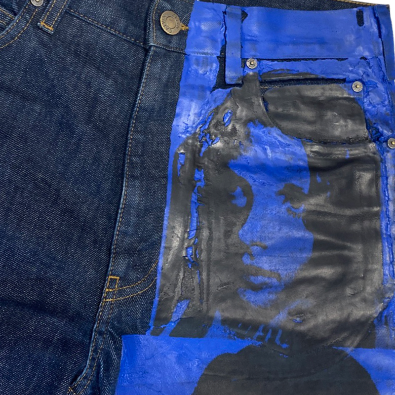 Calvin Klein x Andy Warhol print navy jeans sale