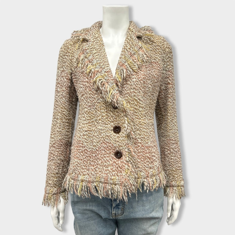 pre-owned MISSONI multicolour woolen knitted jacket | Size IT46