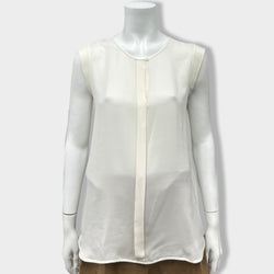 pre-loved LORO PIANA ecru silk top | Size IT44