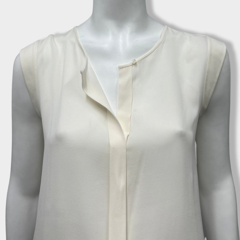 pre-owned LORO PIANA ecru silk top | Size IT44
