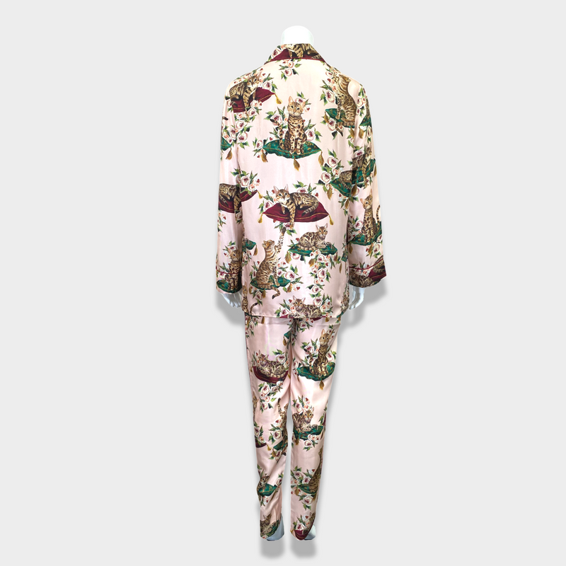 DOLCE&GABBANA animal and floral print silk pyjama set