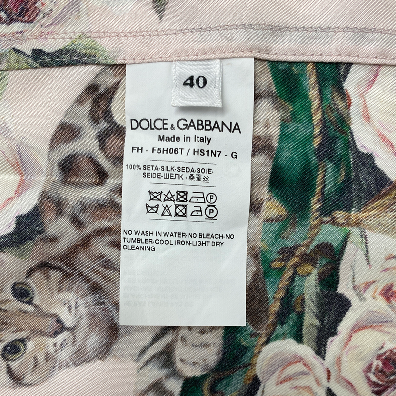 DOLCE&GABBANA animal and floral print silk pyjama set
