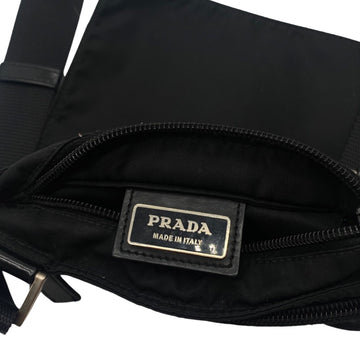 PRADA Crossbody Hobo Bag in Black Nylon
