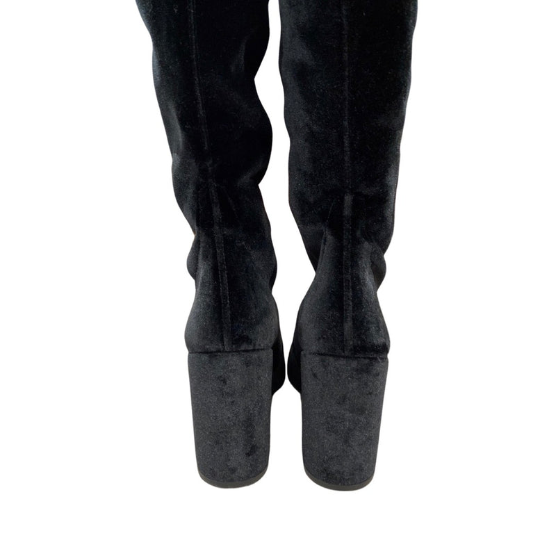 STUART WEITZMAN black velvet high boots