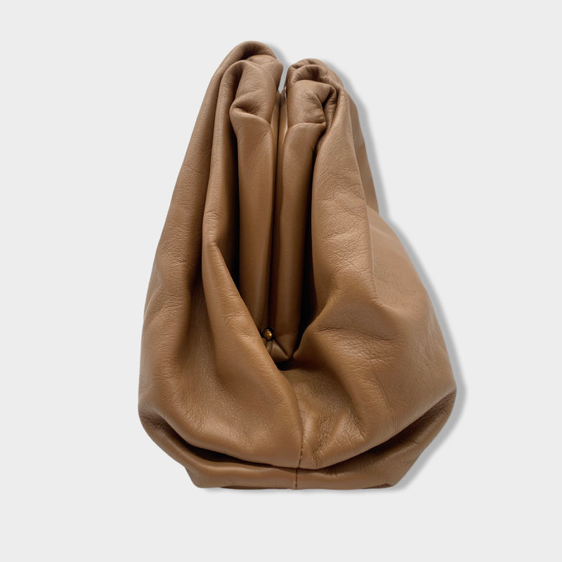 BOTTEGA VENETA caramel leather pouch