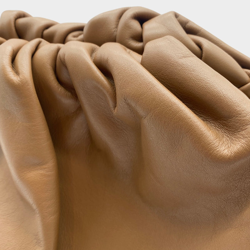 second-hand BOTTEGA VENETA camel leather pouch