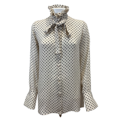 Valentino polka dot silk blouse with a bow
