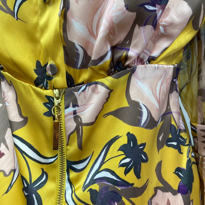 SILVIA TCHERASSI yellow floral print silk blouse
