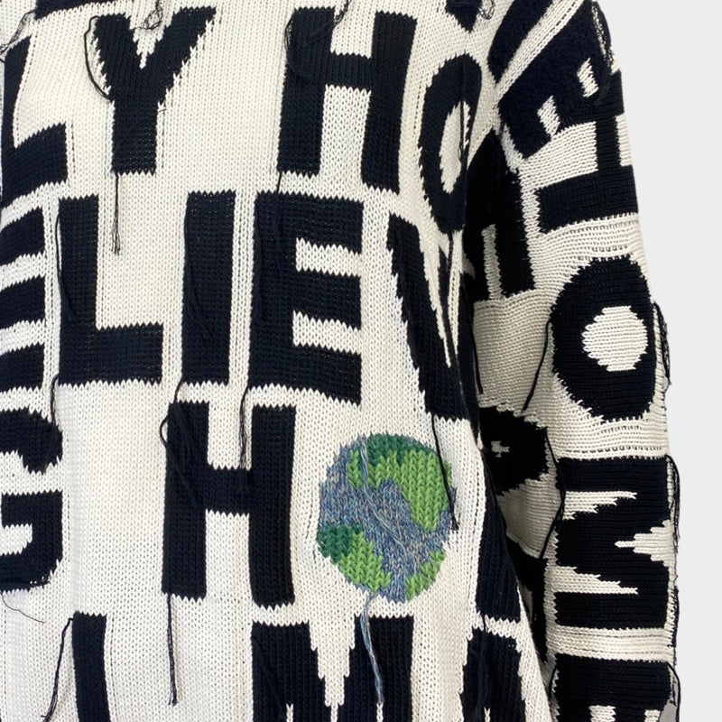 STELLA MCCARTNEY We Are The Weather black and white jumper with Earth details