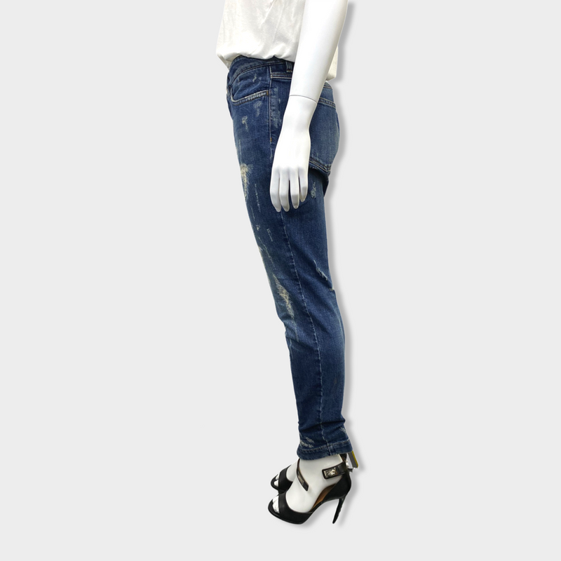 second-hand DOLCE&GABBANA blue distressed jeans