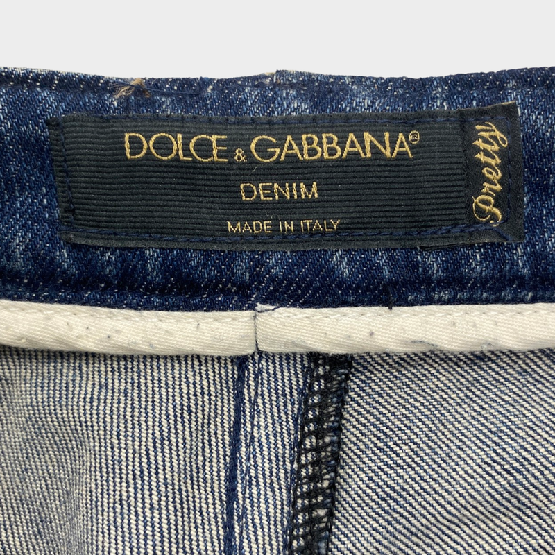 DOLCE&GABBANA blue distressed jeans