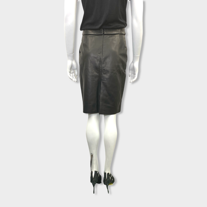 BALENCIAGA black lamb skin skirt