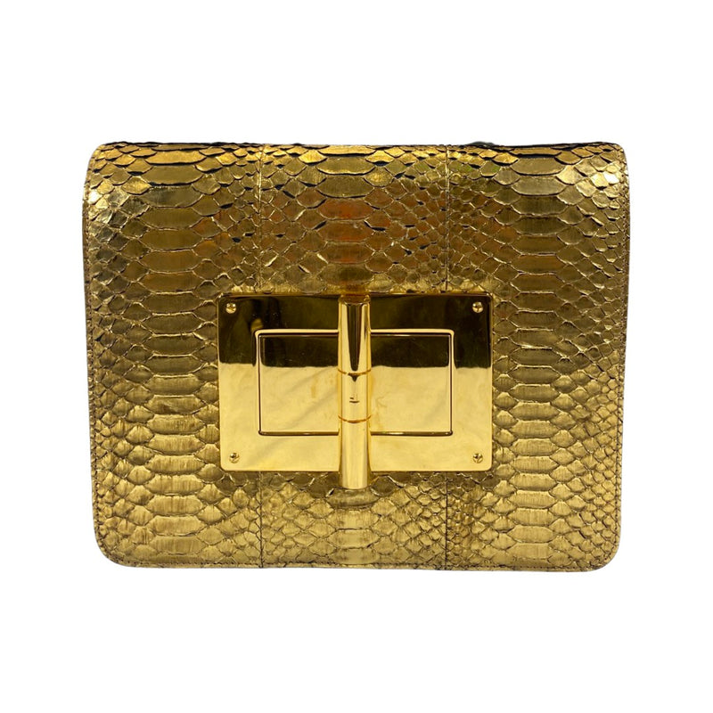 pre-owned TOM FORD gold Natalia python leather bag