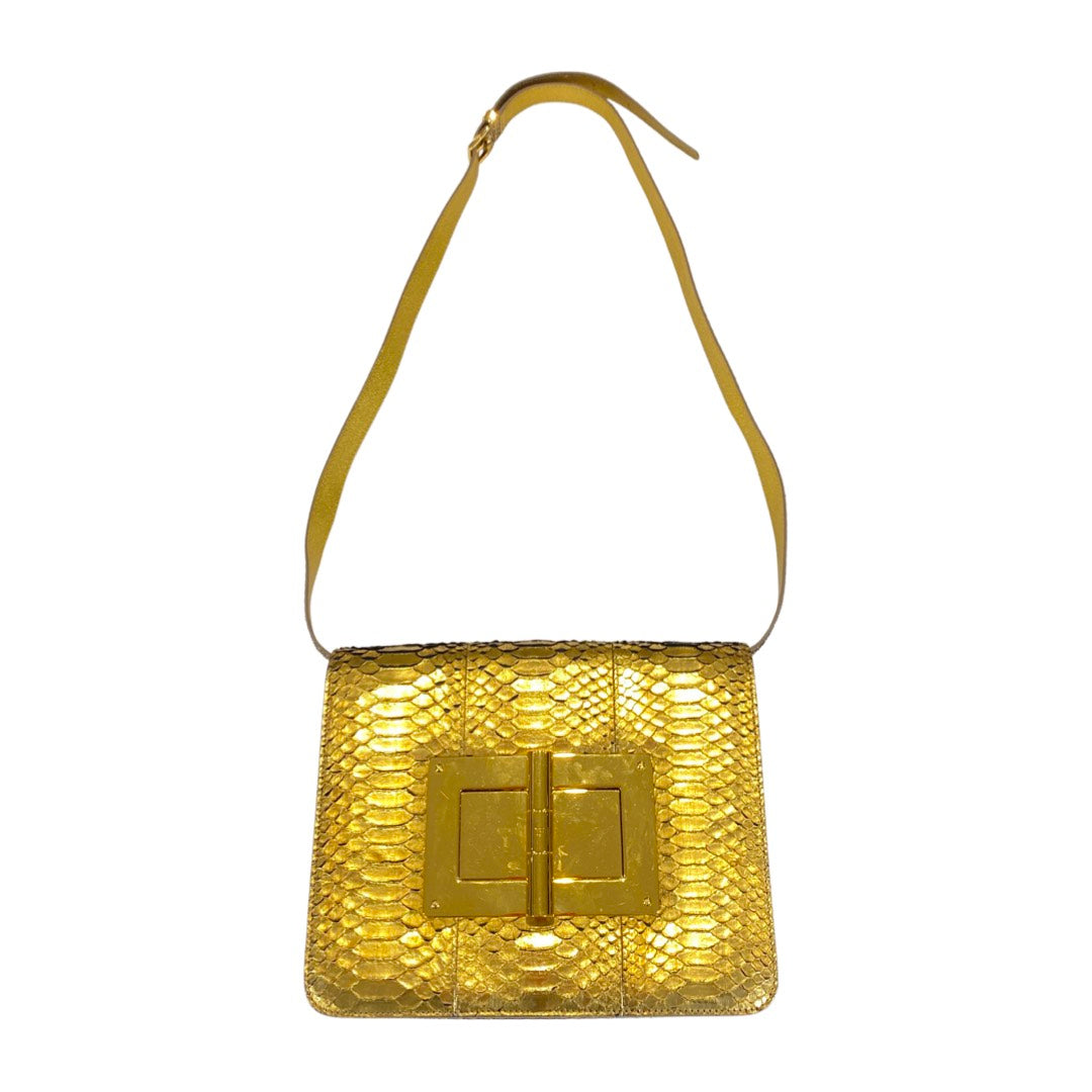 Tom Ford Natalia Long Cosmo Python Shoulder Bag In Gold, ModeSens
