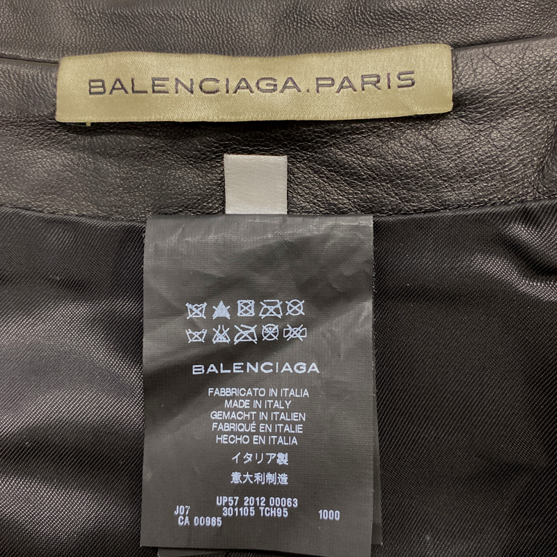 BALENCIAGA black lamb skin skirt
