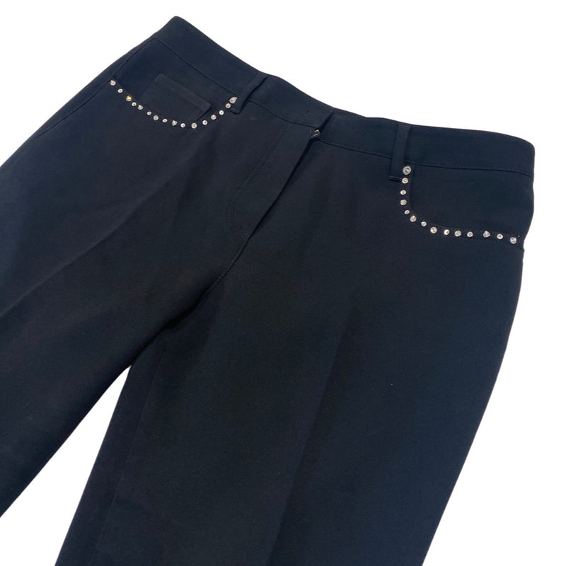 MIU MIU black crystal-studded trousers