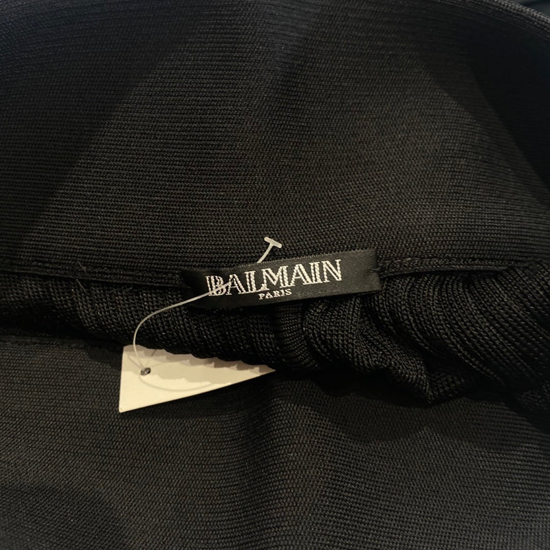 BALMAIN black pleated viscose Palazzo trousers