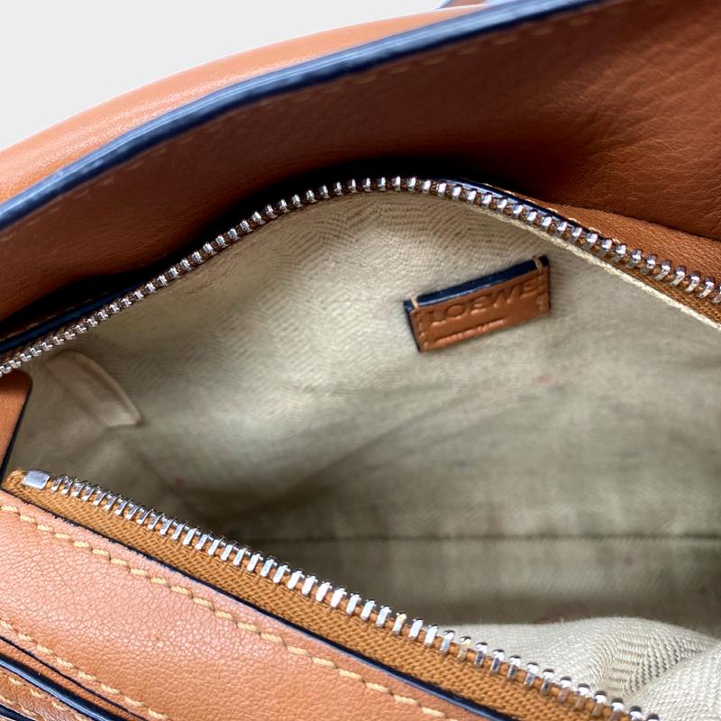 LOEWE mini puzzle tan calfskin handbag