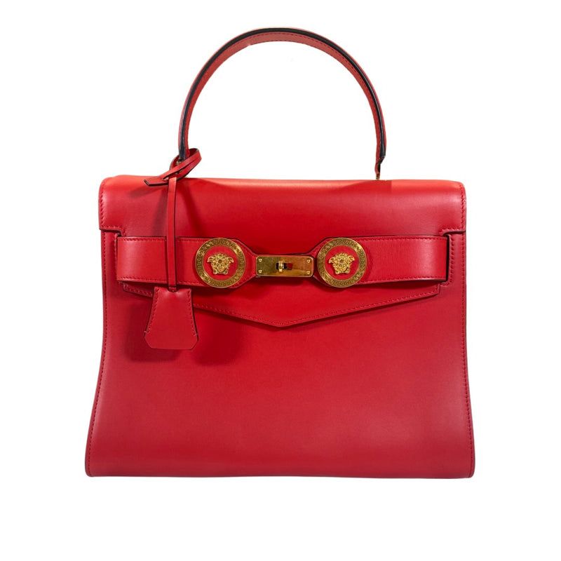 pre-owned VERSACE Tribute red leather handbag