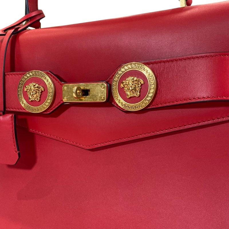 pre-loved VERSACE Tribute red leather handbag