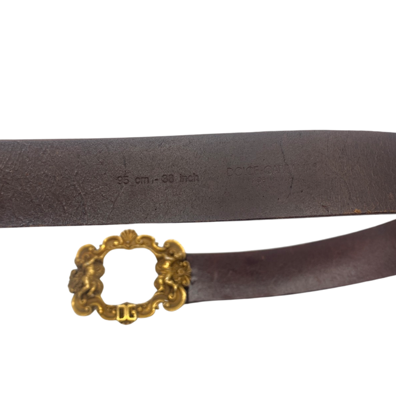 DOLCE&GABBANA dark brown leather belt