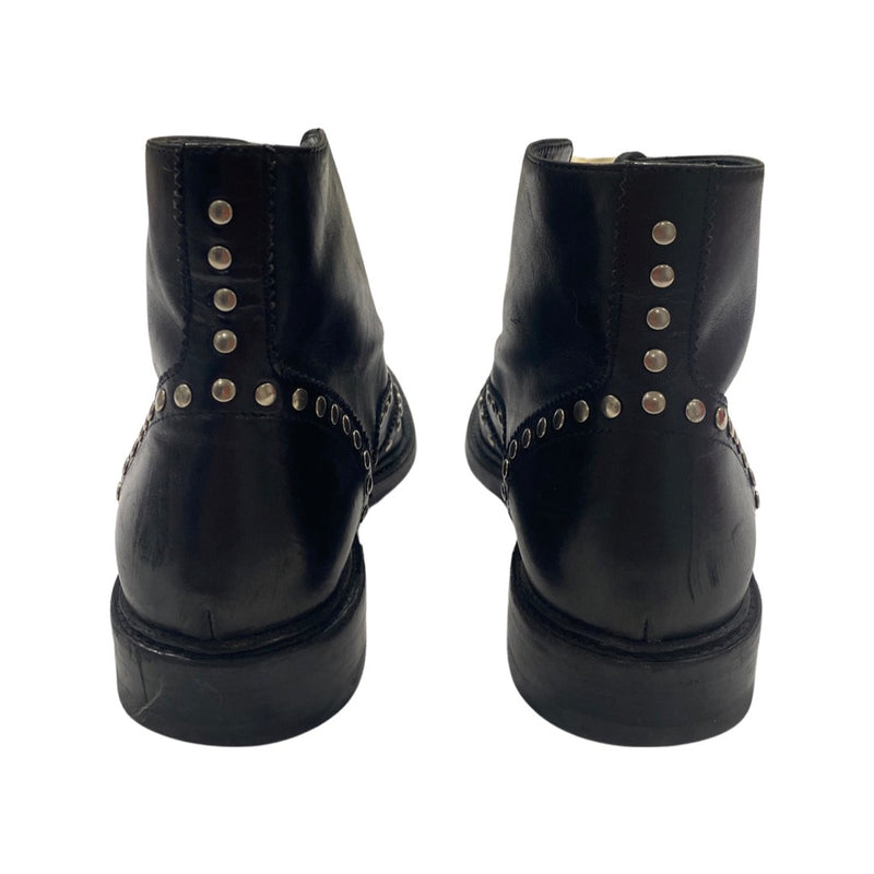 SAINT LAURENT black studded leather boots