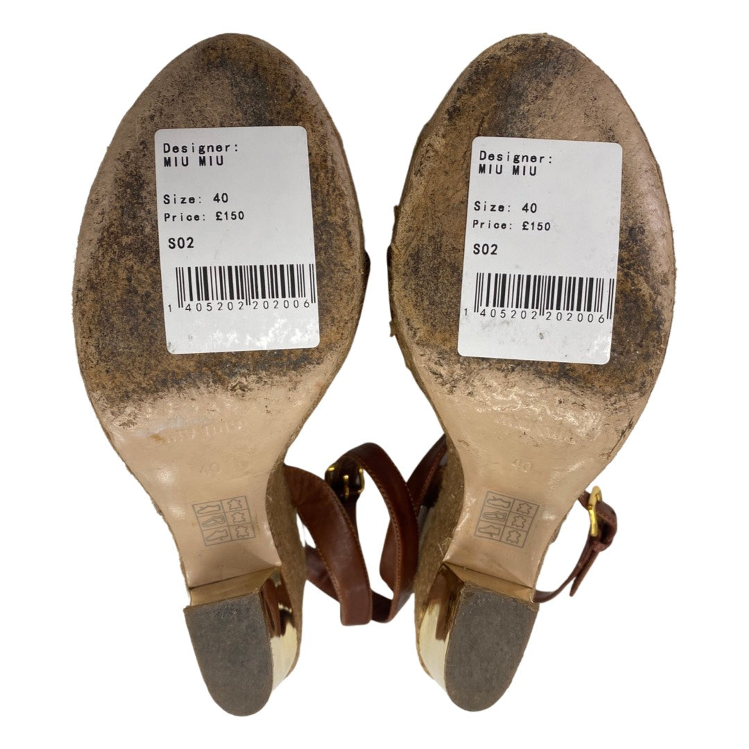 MIU MIU ochre and gold wedges – Loop Generation