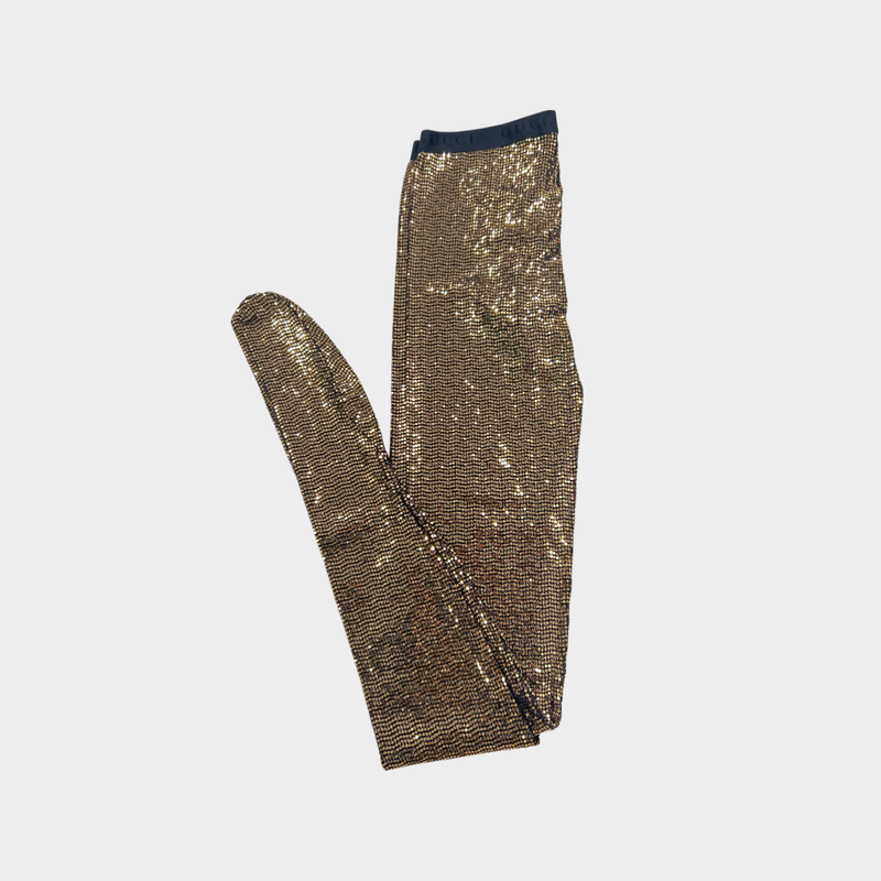 GUCCI golden metallic dotted stockings