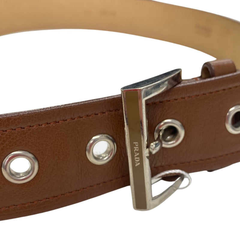 second-hand PRADA ochre leather belt