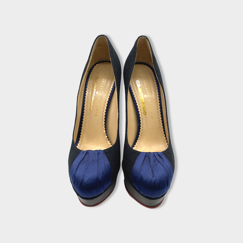 pre-loved CHARLOTTE OLYMPIA black platforms