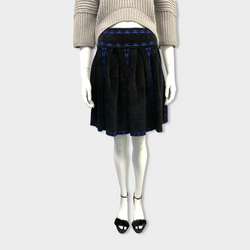 pre-owned MAJE black and blue skirt